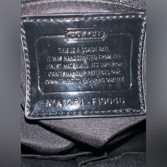 Coach Signature Stripe Zippered Tote Bag Purse Black Gray Shopper F19046 - Picture 7 of 10